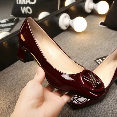 LV Shallow mouth Block heel Shoes Women--023